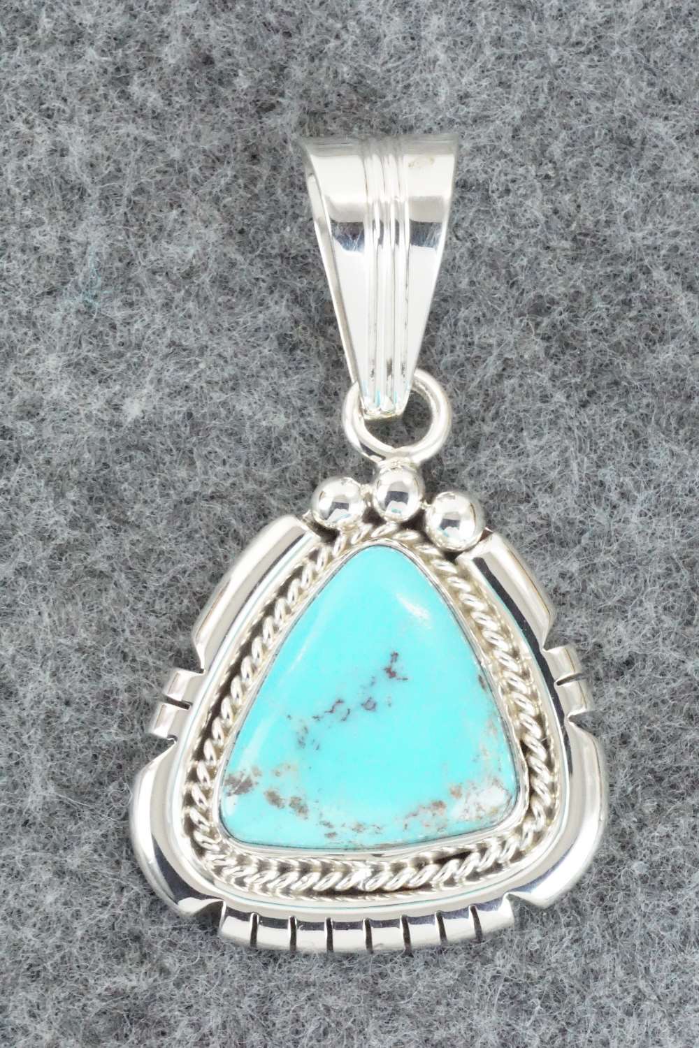 Turquoise & Sterling Silver Pendant - Samuel Yellowhair