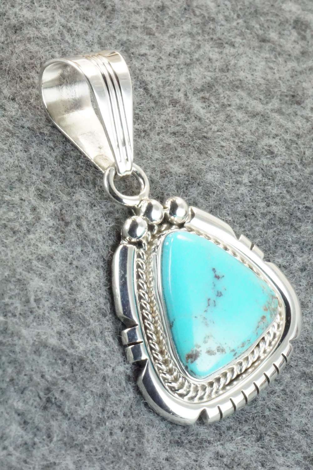 Turquoise & Sterling Silver Pendant - Samuel Yellowhair