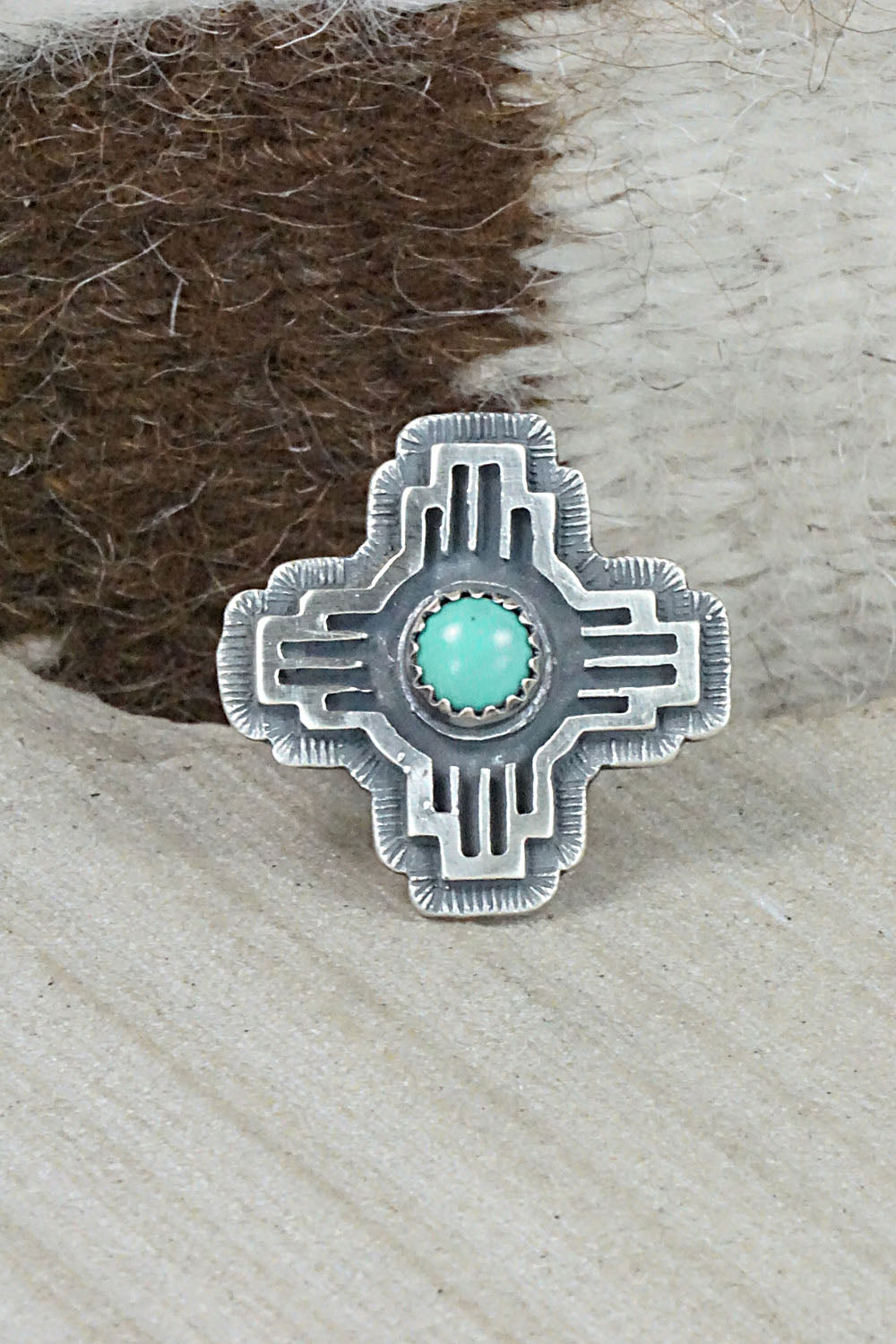 Turquoise & Sterling Silver Ring - Alice Rose Saunders - Size 6.75