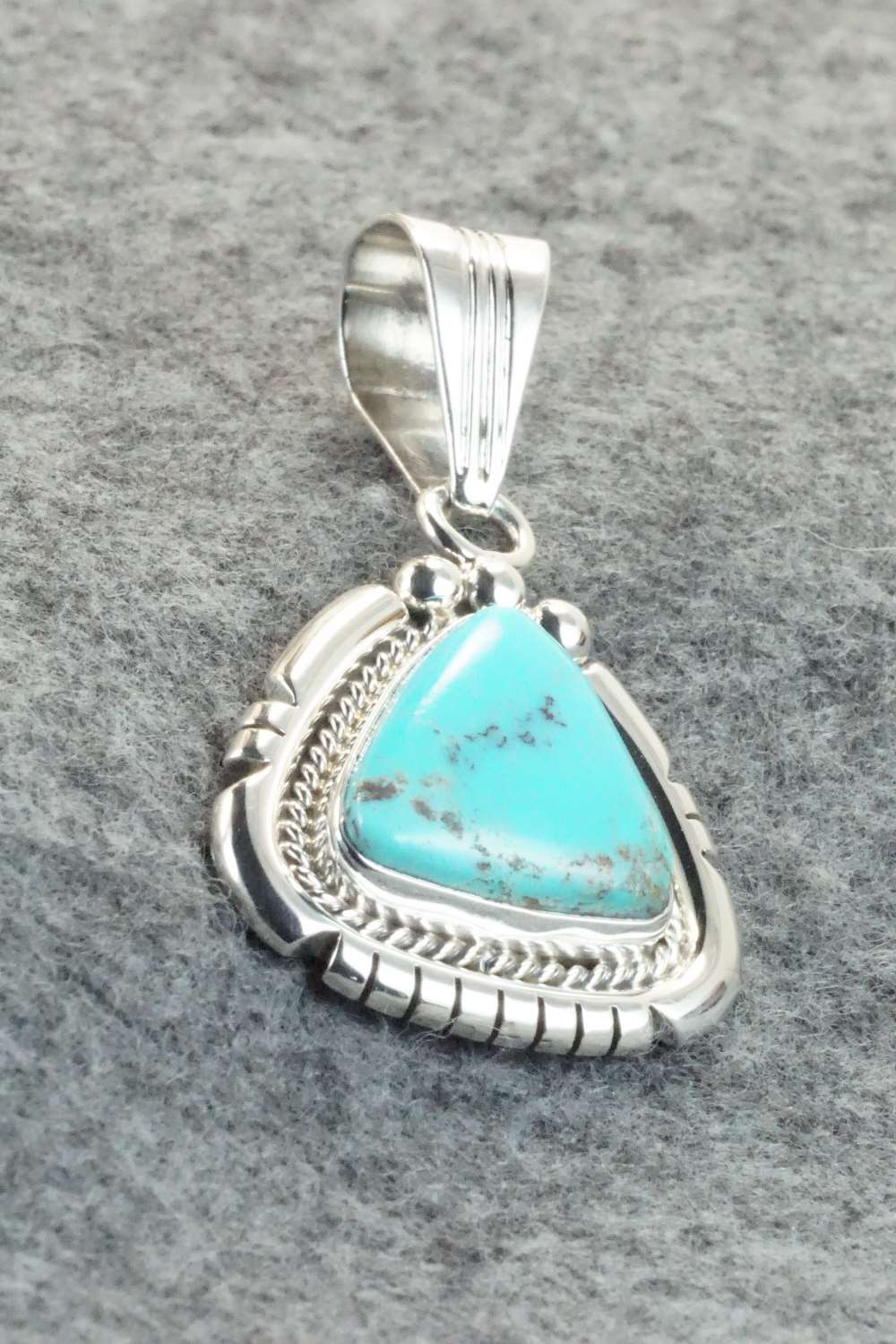 Turquoise & Sterling Silver Pendant - Samuel Yellowhair