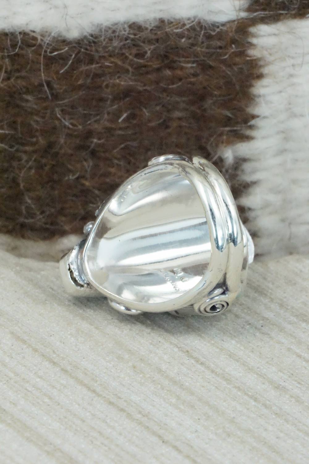 Turquoise & Sterling Silver Ring - Darrell Morgan - Size 8.5
