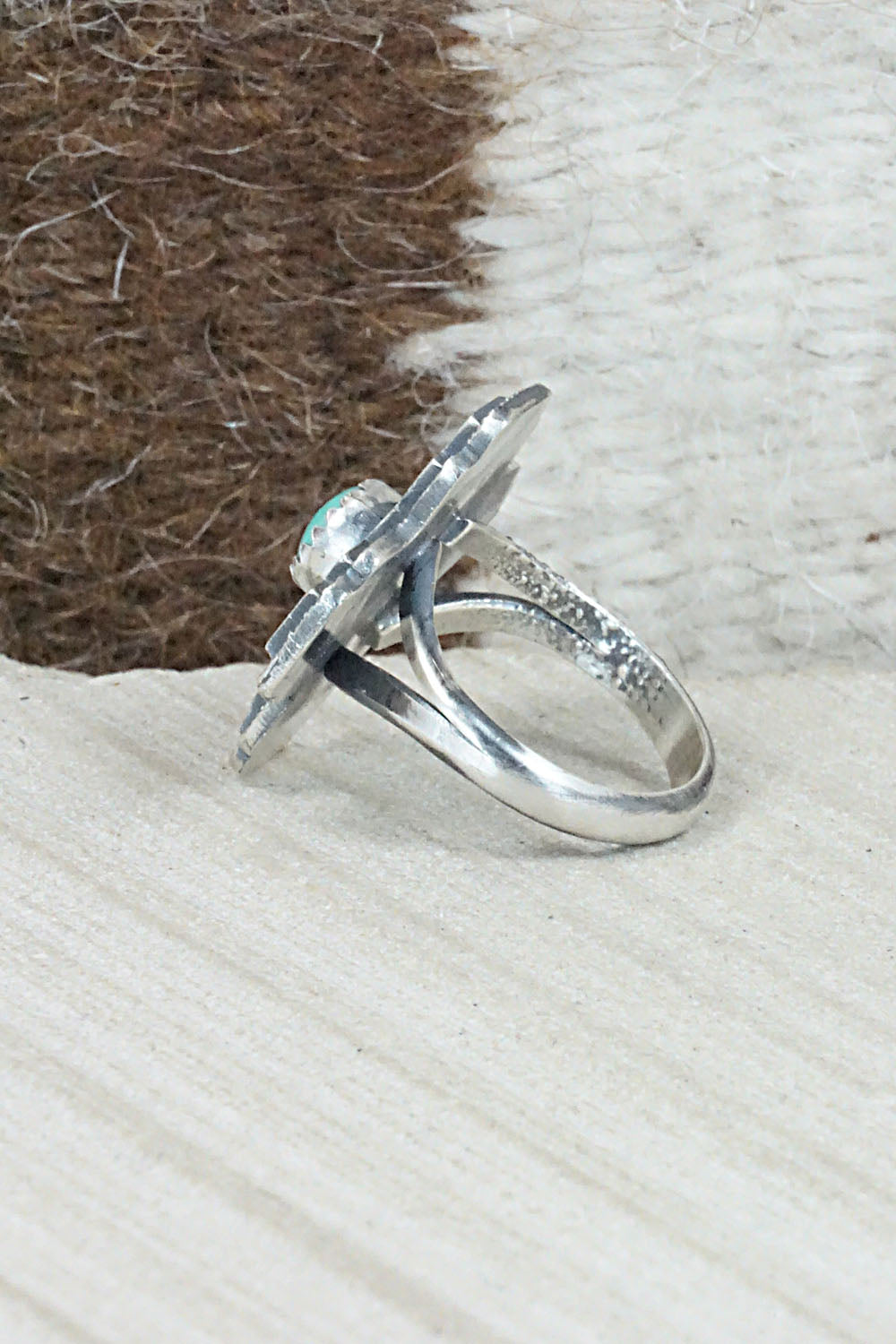 Turquoise & Sterling Silver Ring - Alice Rose Saunders - Size 6.75