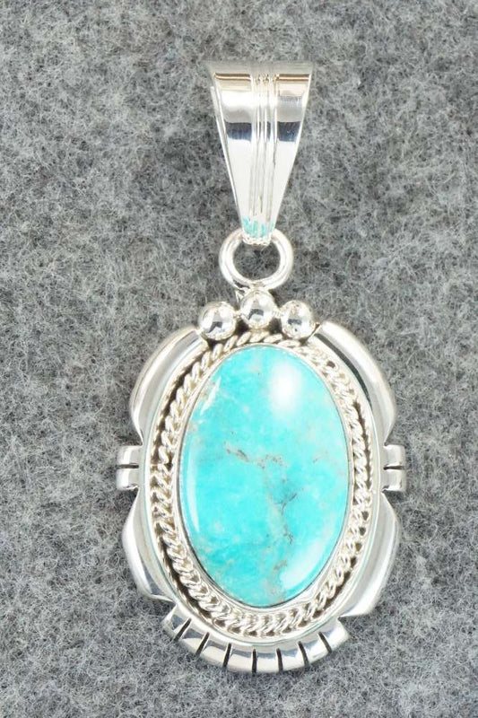 Turquoise & Sterling Silver Pendant - Samuel Yellowhair