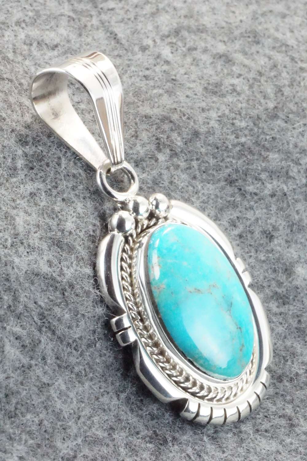 Turquoise & Sterling Silver Pendant - Samuel Yellowhair