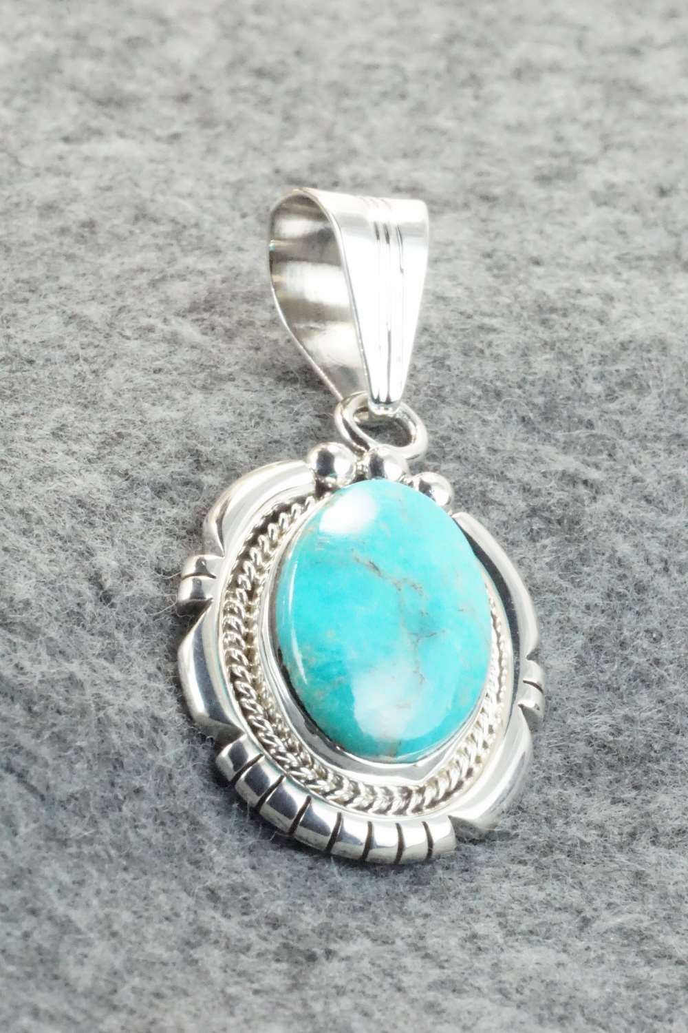 Turquoise & Sterling Silver Pendant - Samuel Yellowhair