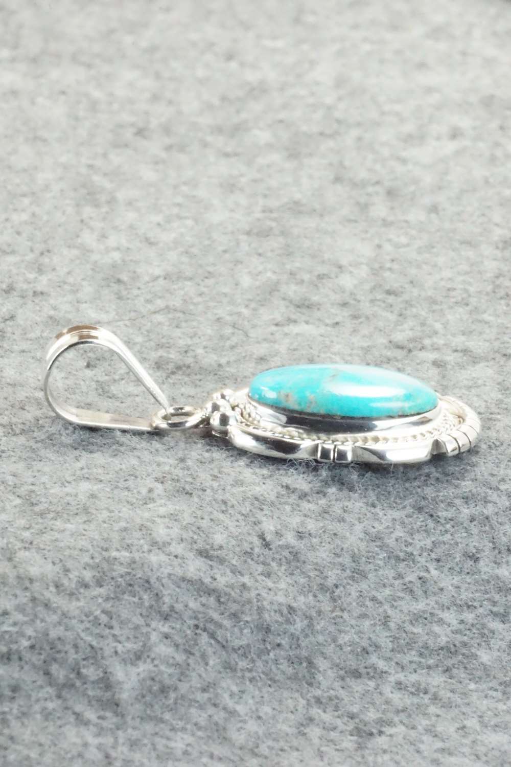 Turquoise & Sterling Silver Pendant - Samuel Yellowhair