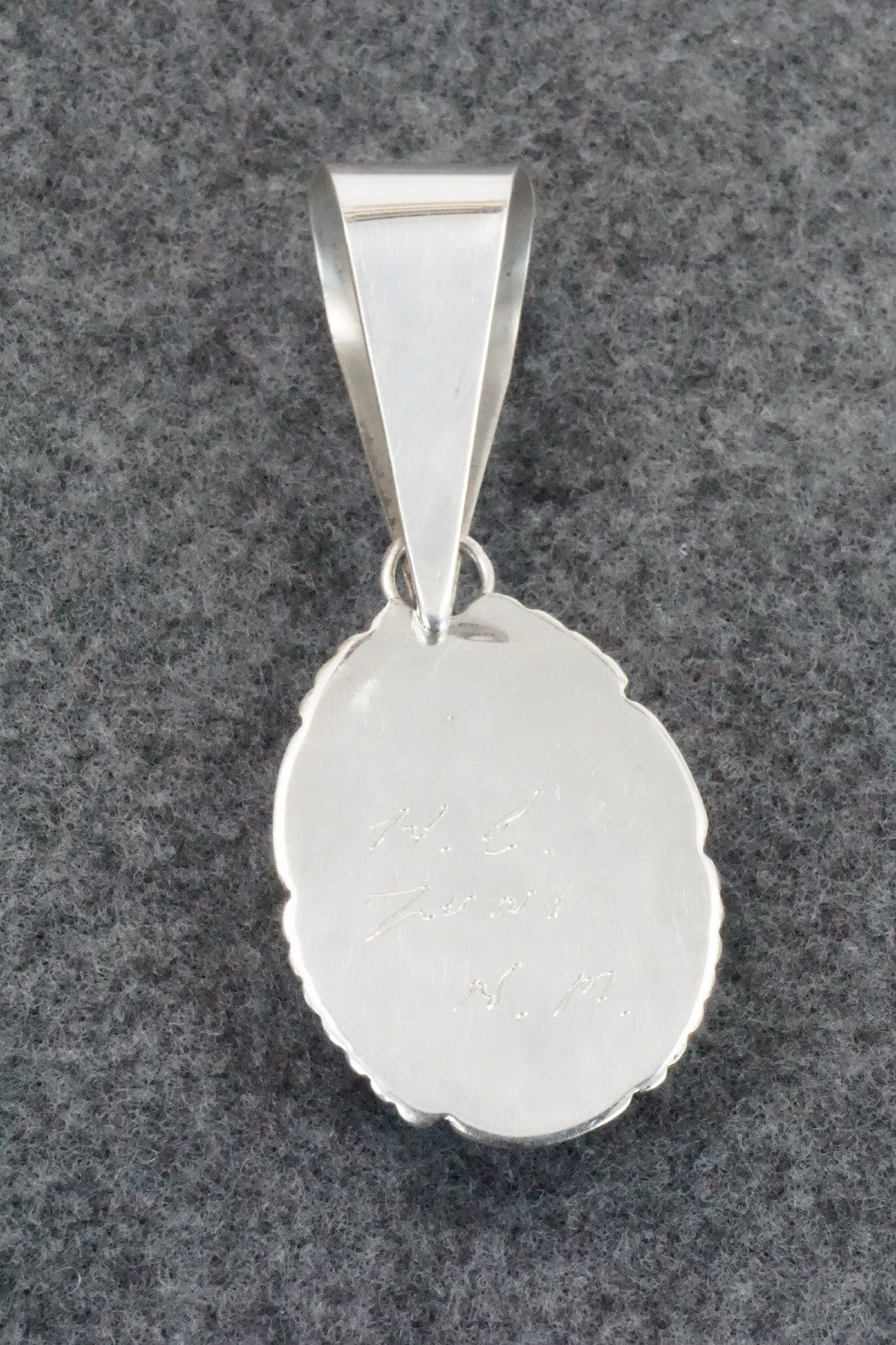 Turquoise and Sterling Silver Pendant - Kenny Calavaza