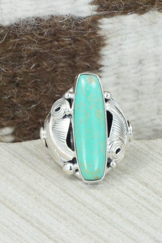 Turquoise & Sterling Silver Ring - Darrell Morgan - Size 9.5