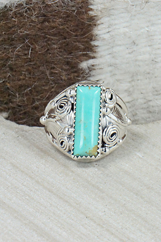 Turquoise & Sterling Silver Ring - Darrell Morgan - Size 10.75