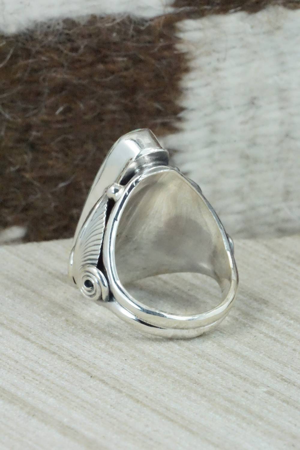 Turquoise & Sterling Silver Ring - Darrell Morgan - Size 9.5