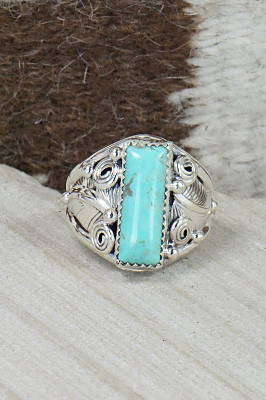 Turquoise & Sterling Silver Ring - Darrell Morgan - Size 12