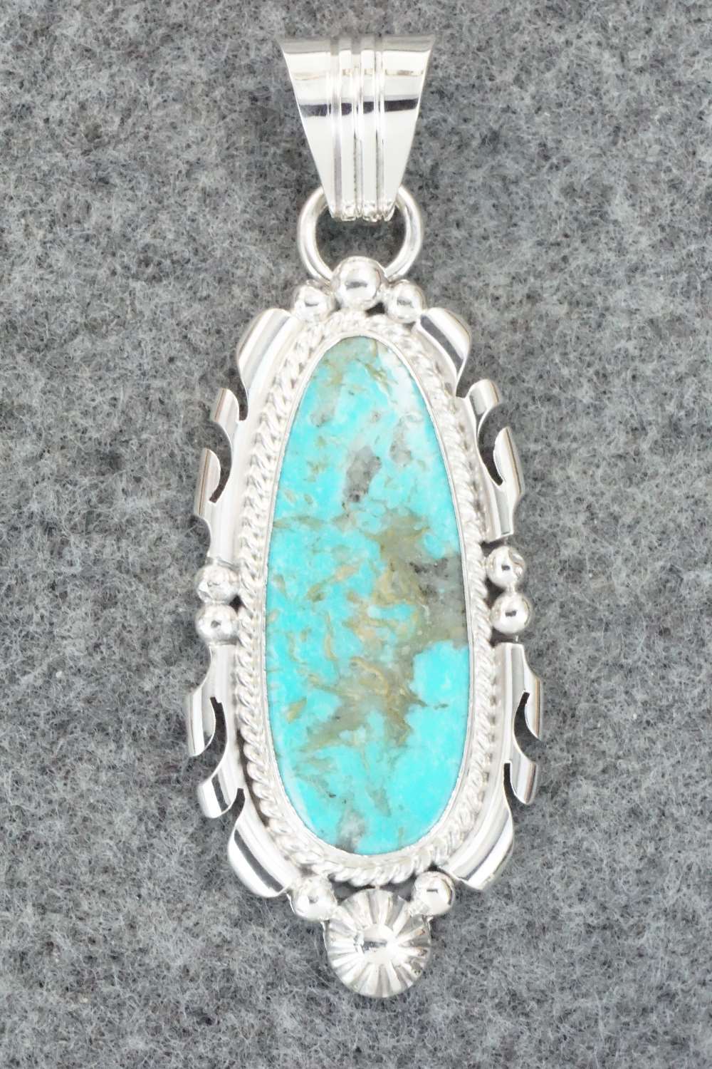 Turquoise & Sterling Silver Pendant - Marita Benally