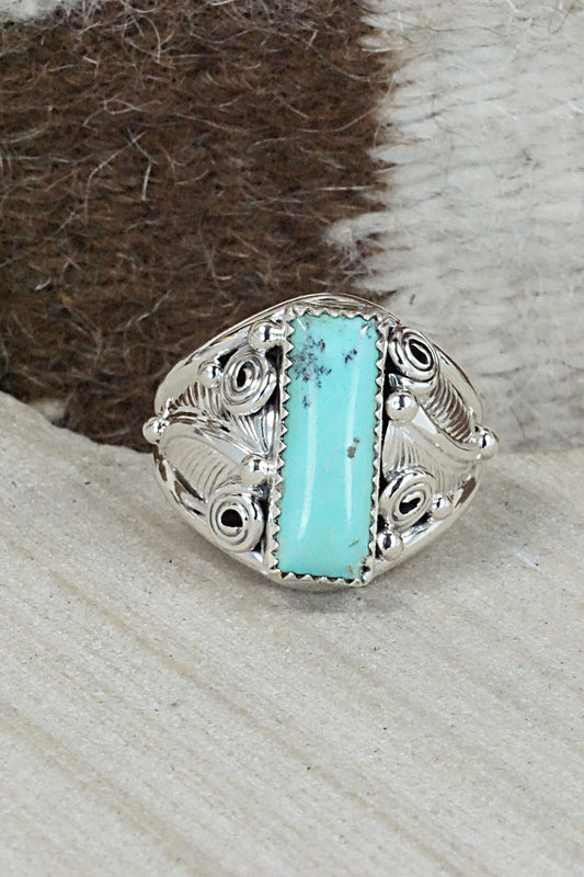 Turquoise & Sterling Silver Ring - Darrell Morgan - Size 13