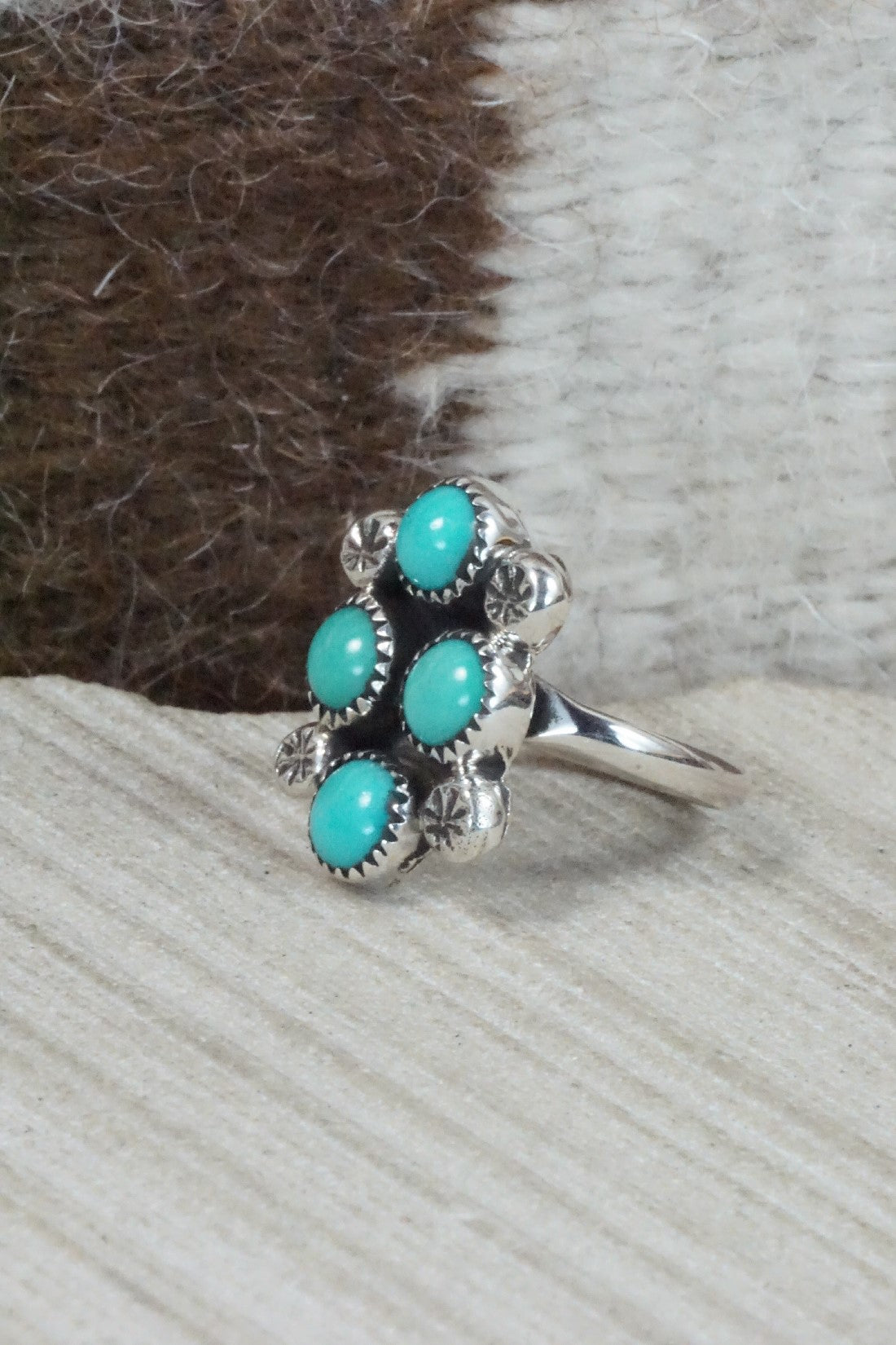 Turquoise & Sterling Silver Ring - Priscilla Reeder - Size 7.25