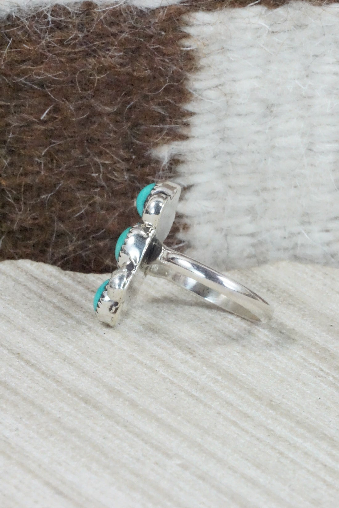 Turquoise & Sterling Silver Ring - Priscilla Reeder - Size 7.25