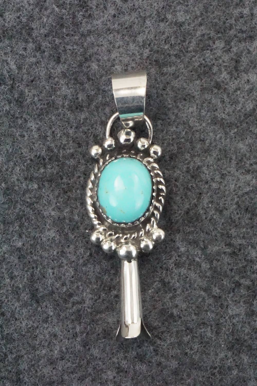 Turquoise and Sterling Silver Pendant - Vernon Johnson