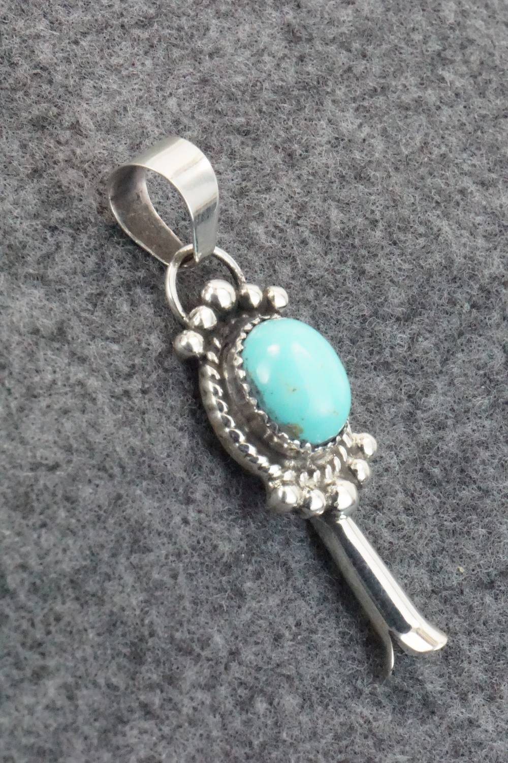 Turquoise and Sterling Silver Pendant - Vernon Johnson