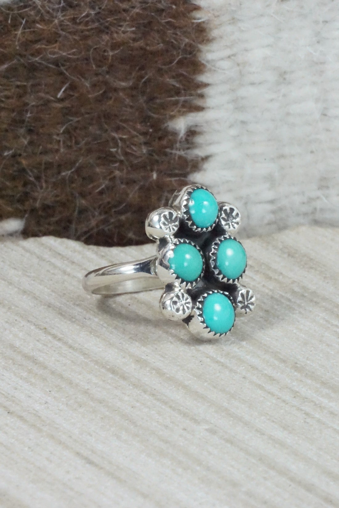 Turquoise & Sterling Silver Ring - Priscilla Reeder - Size 7.25