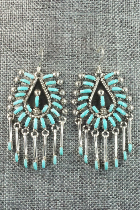 Turquoise & Sterling Silver Earrings - Kevin Leekity
