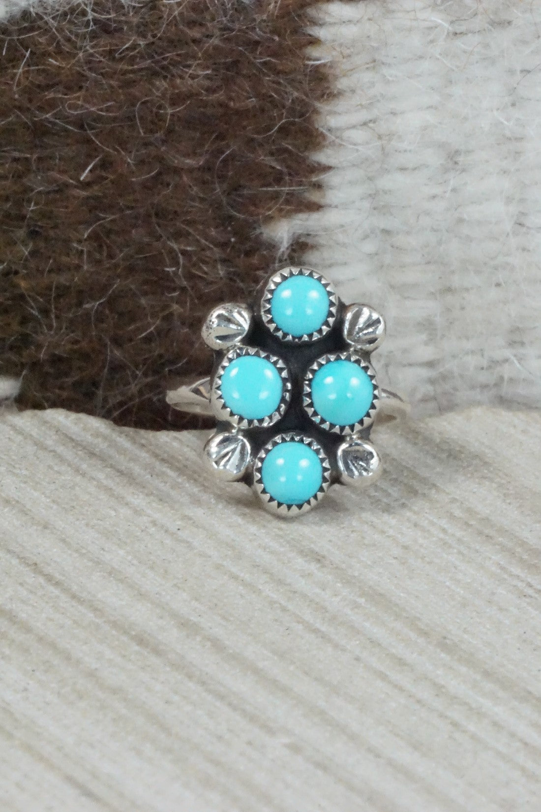 Turquoise & Sterling Silver Ring - Priscilla Reeder - Size 8.25