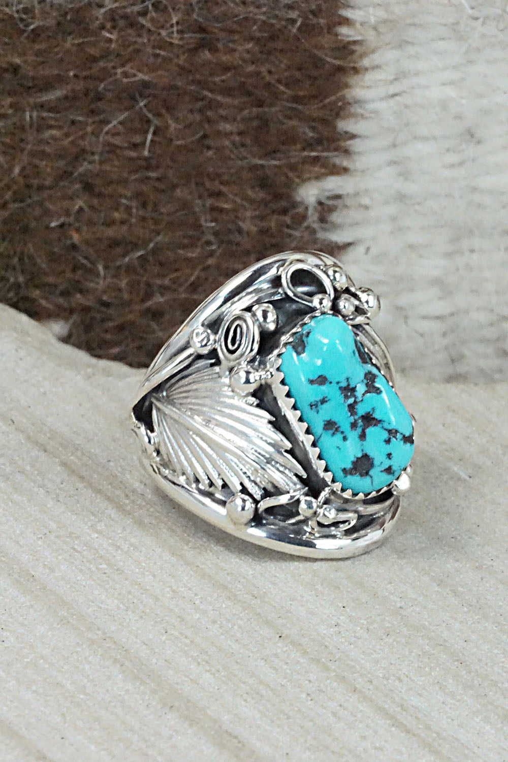 Turquoise & Sterling Silver Ring - Jeannette Saunders - Size 9.75