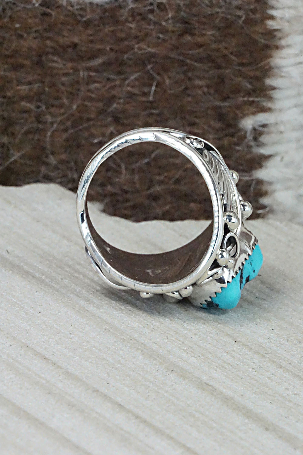 Turquoise & Sterling Silver Ring - Jeannette Saunders - Size 9.75