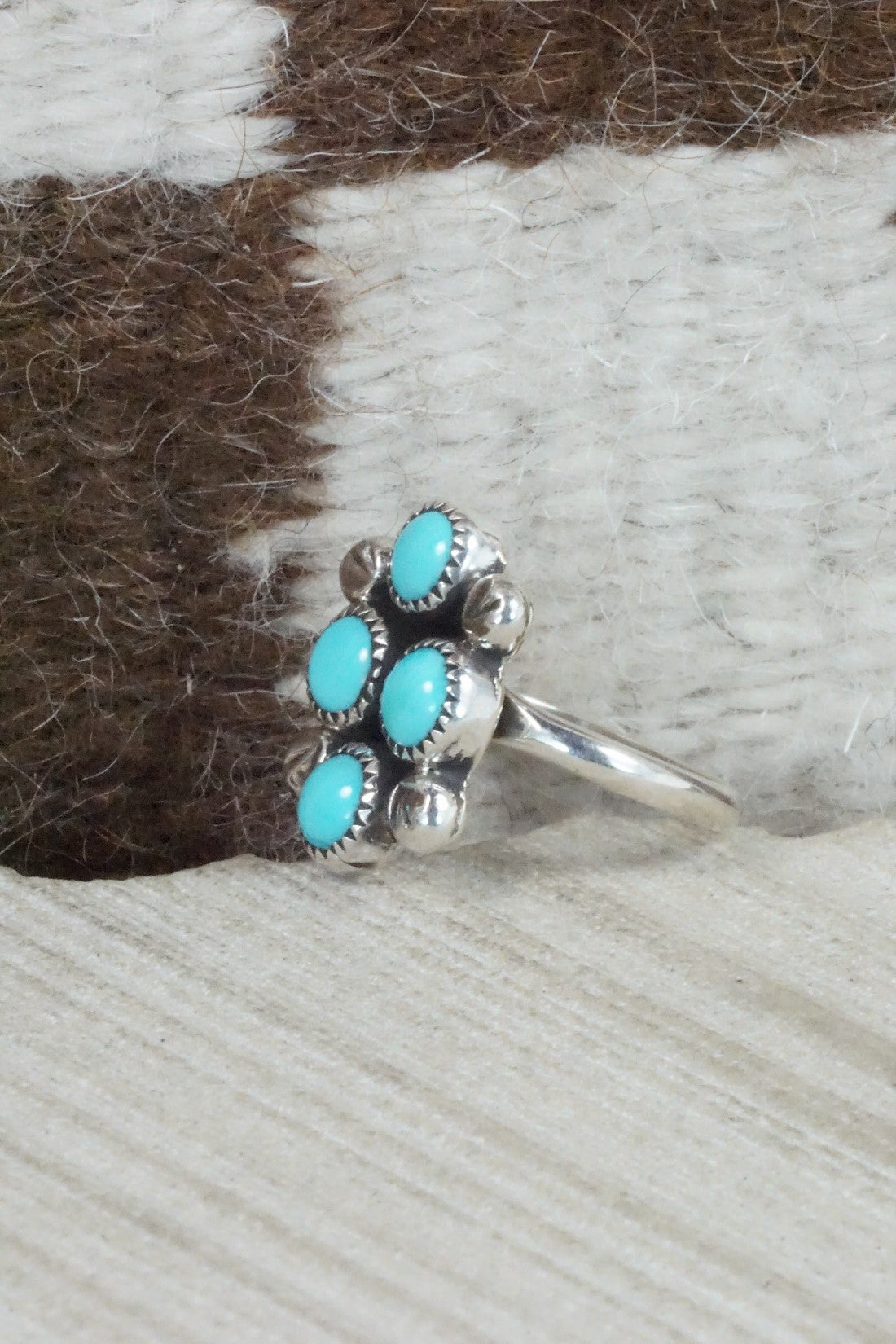 Turquoise & Sterling Silver Ring - Priscilla Reeder - Size 8.25