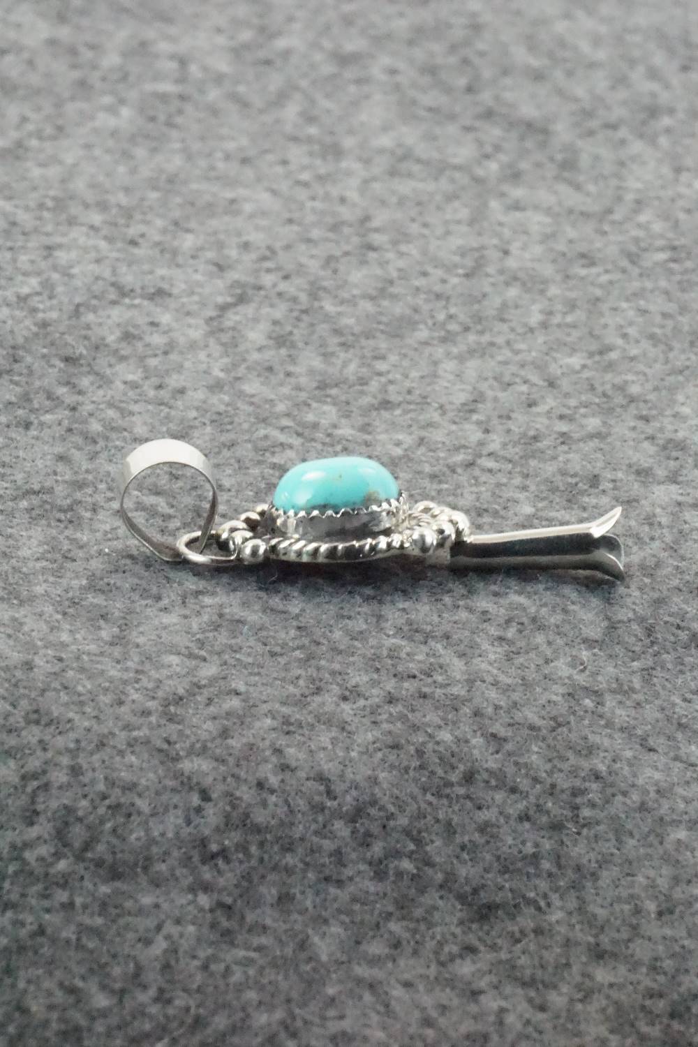 Turquoise and Sterling Silver Pendant - Vernon Johnson