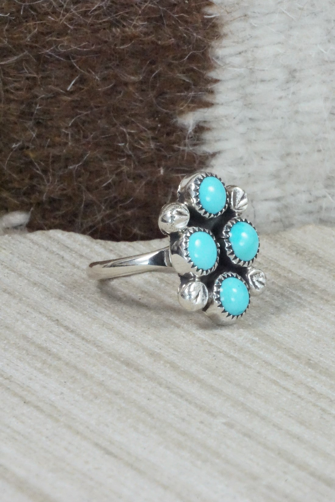 Turquoise & Sterling Silver Ring - Priscilla Reeder - Size 8.25