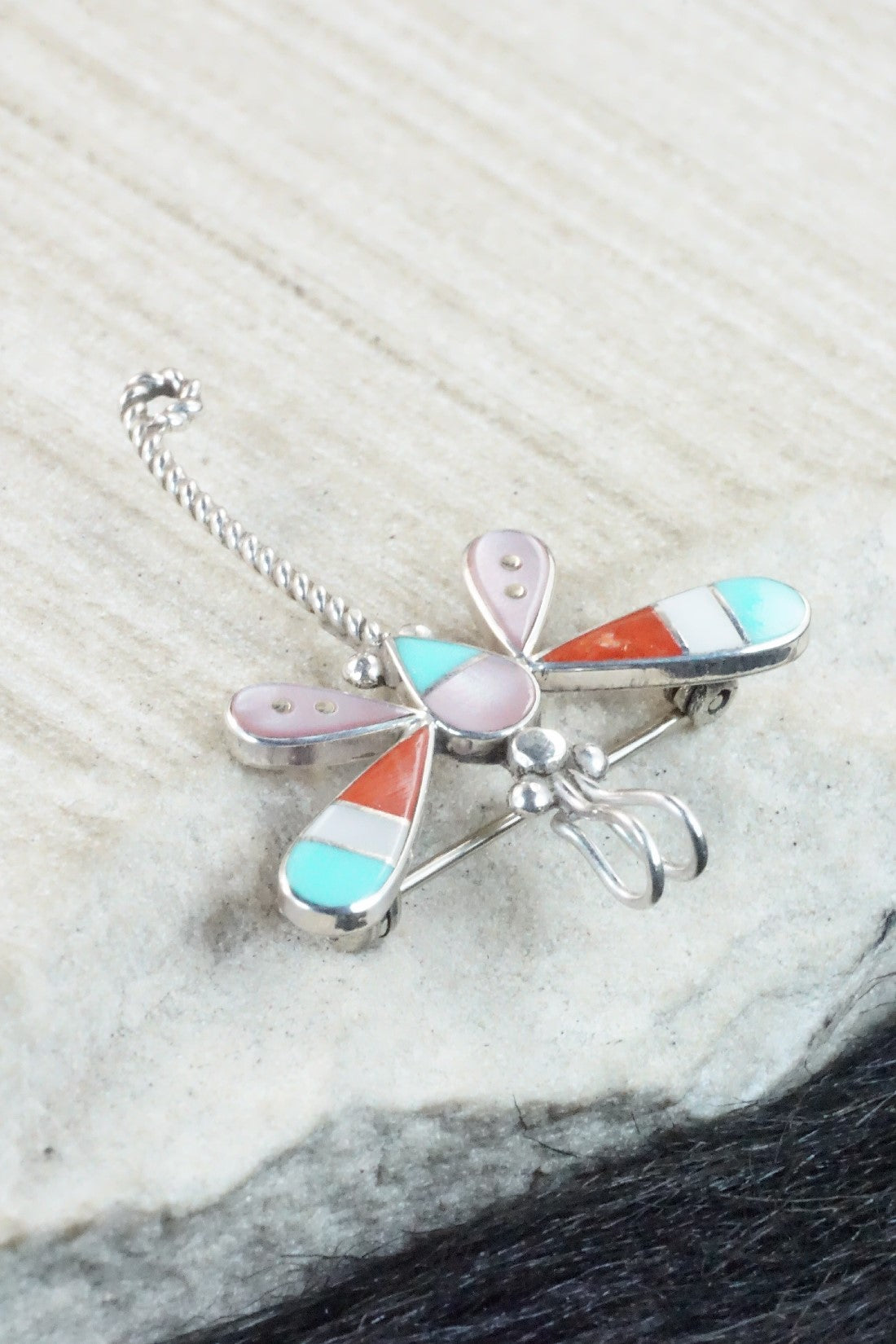 Multi Stone and Sterling Silver Pendant & Pin - Lyndon Ahiyite