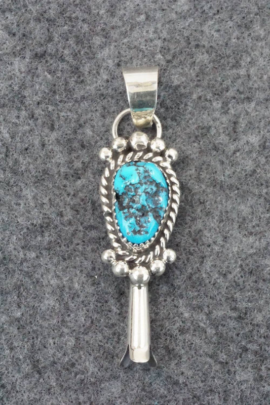 Turquoise and Sterling Silver Pendant - Vernon Johnson