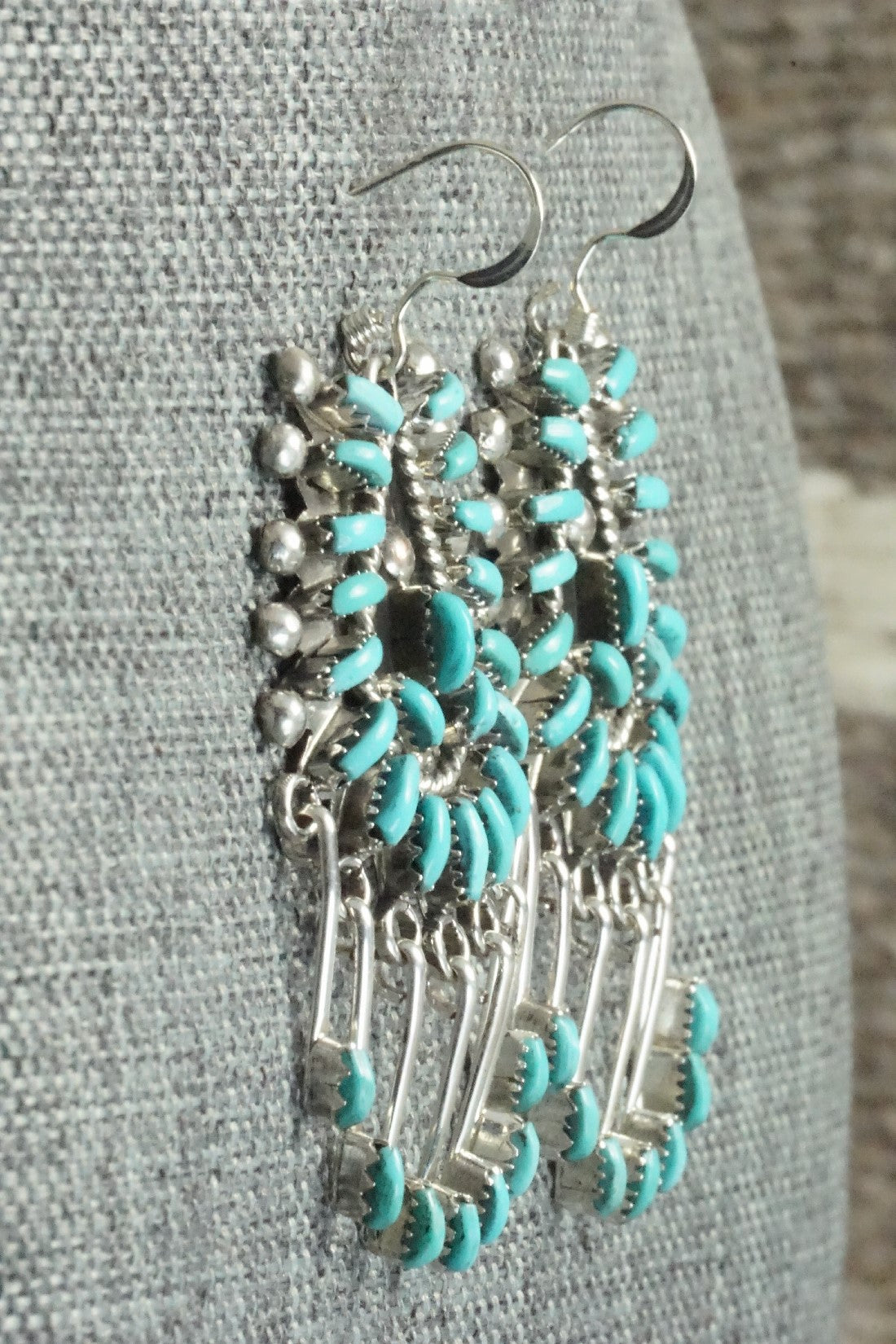 Turquoise & Sterling Silver Earrings - Kevin Leekity