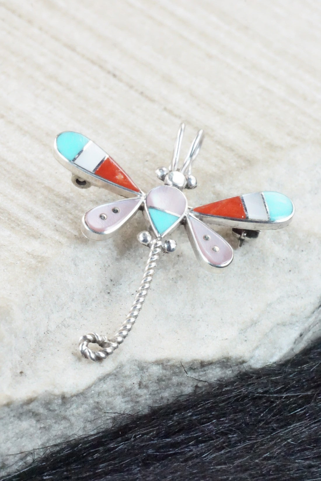 Multi Stone and Sterling Silver Pendant & Pin - Lyndon Ahiyite