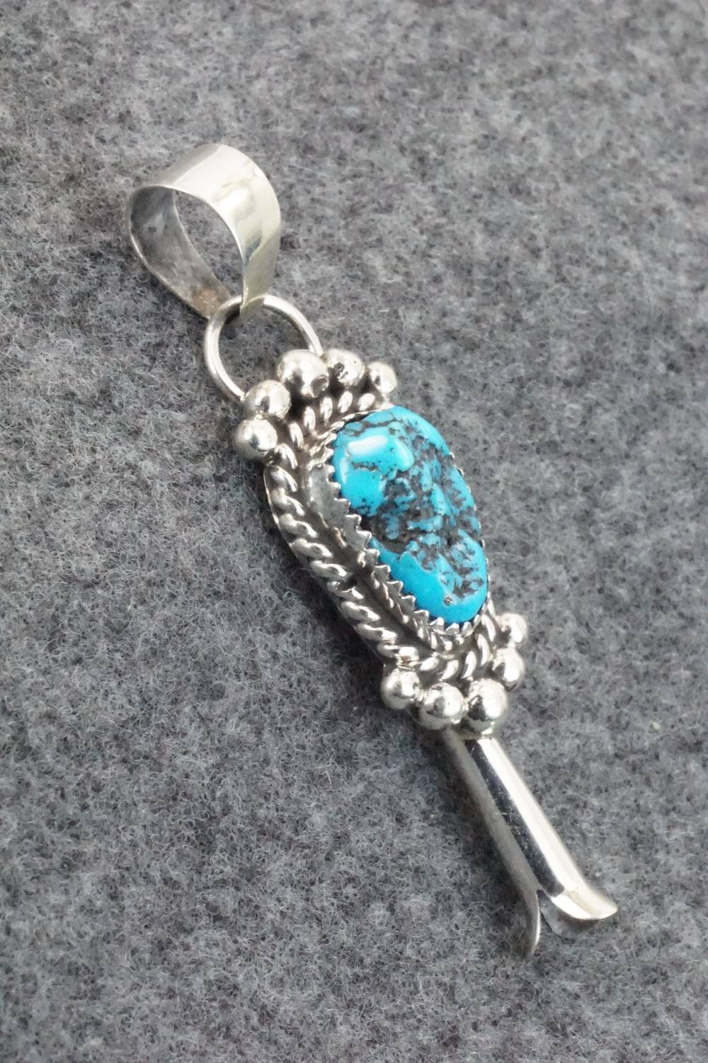 Turquoise and Sterling Silver Pendant - Vernon Johnson