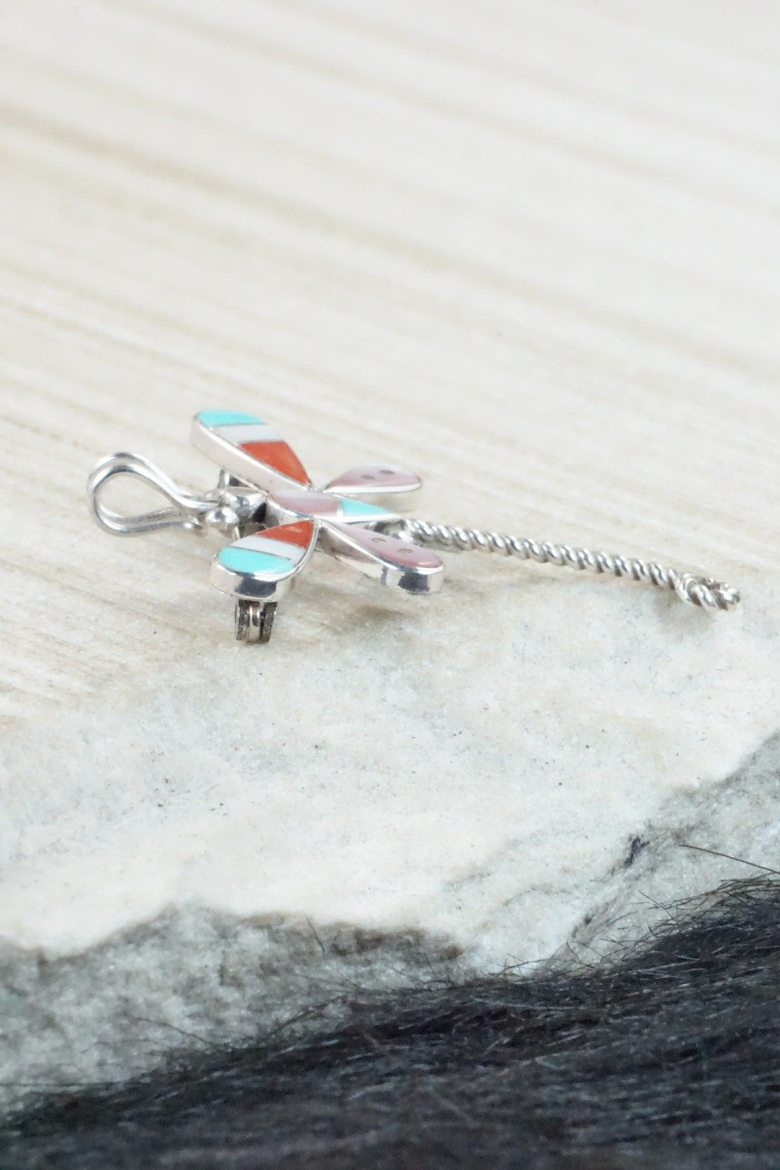 Multi Stone and Sterling Silver Pendant & Pin - Lyndon Ahiyite
