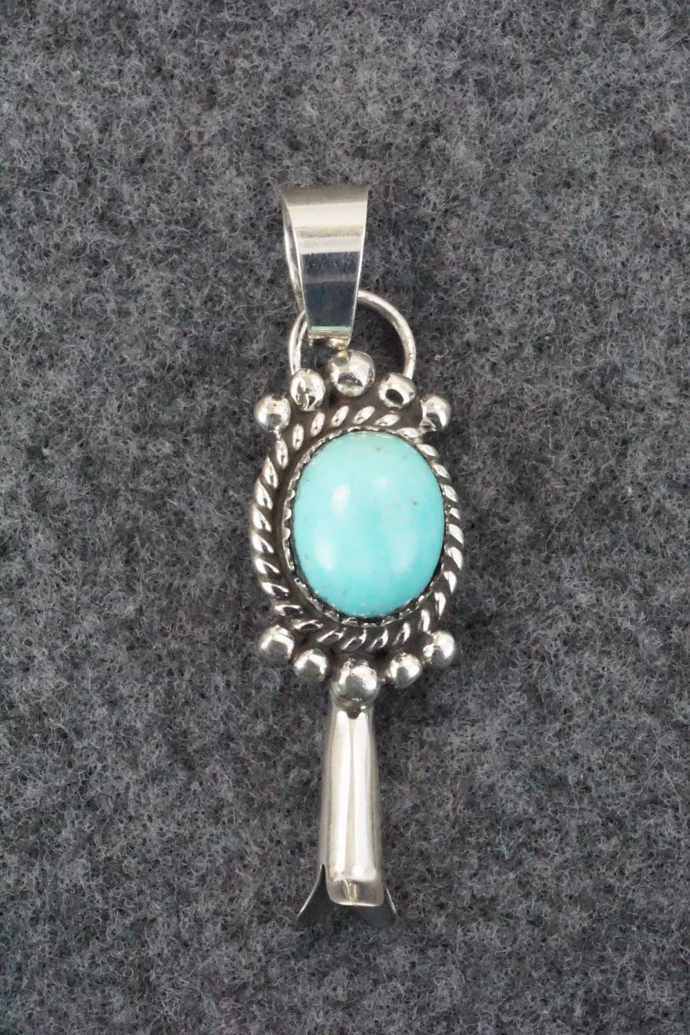 Turquoise and Sterling Silver Pendant - Vernon Johnson