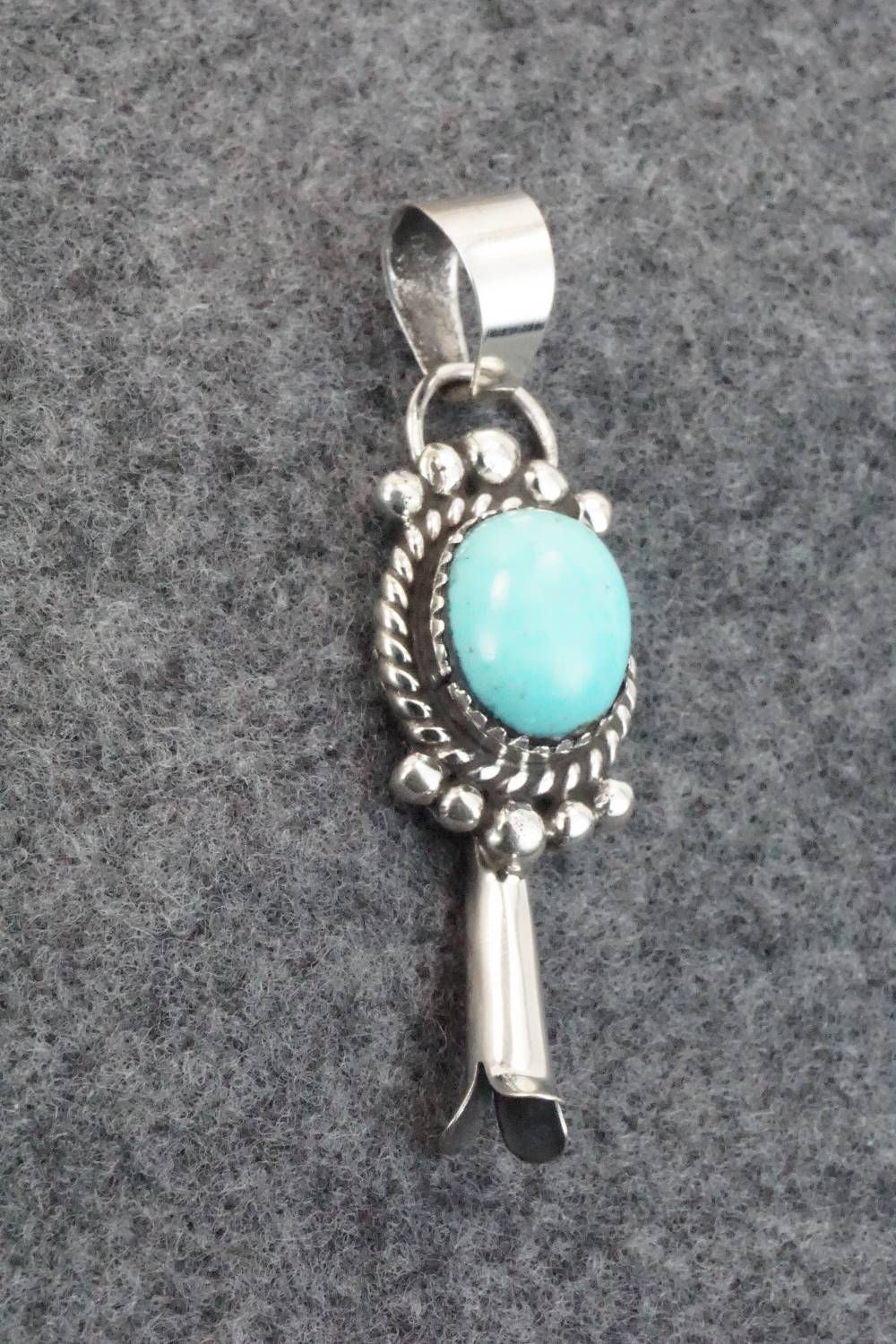 Turquoise and Sterling Silver Pendant - Vernon Johnson