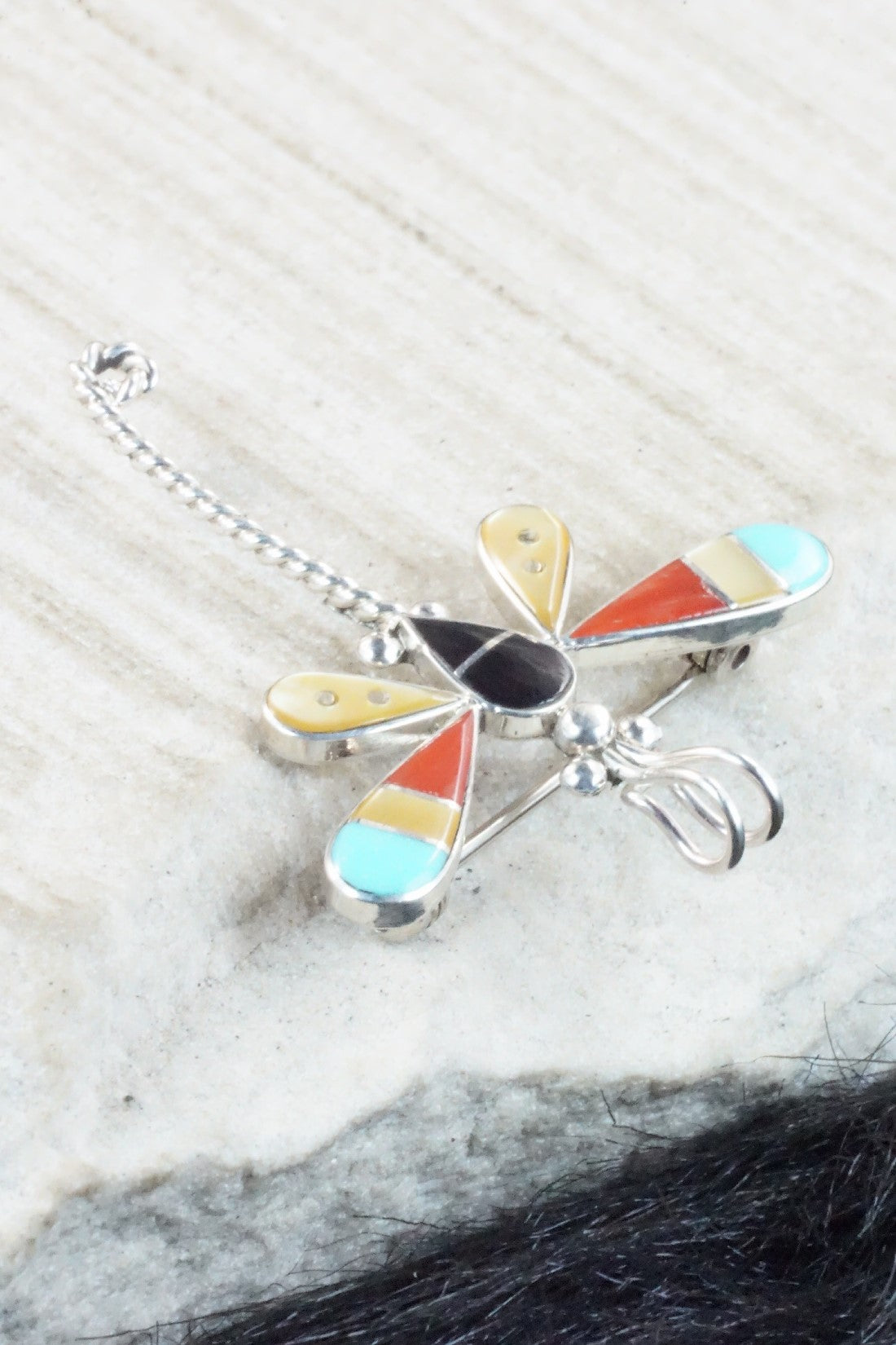 Multi Stone and Sterling Silver Pendant & Pin - Lyndon Ahiyite