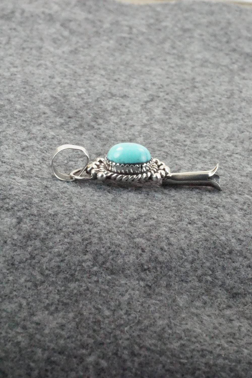 Turquoise and Sterling Silver Pendant - Vernon Johnson