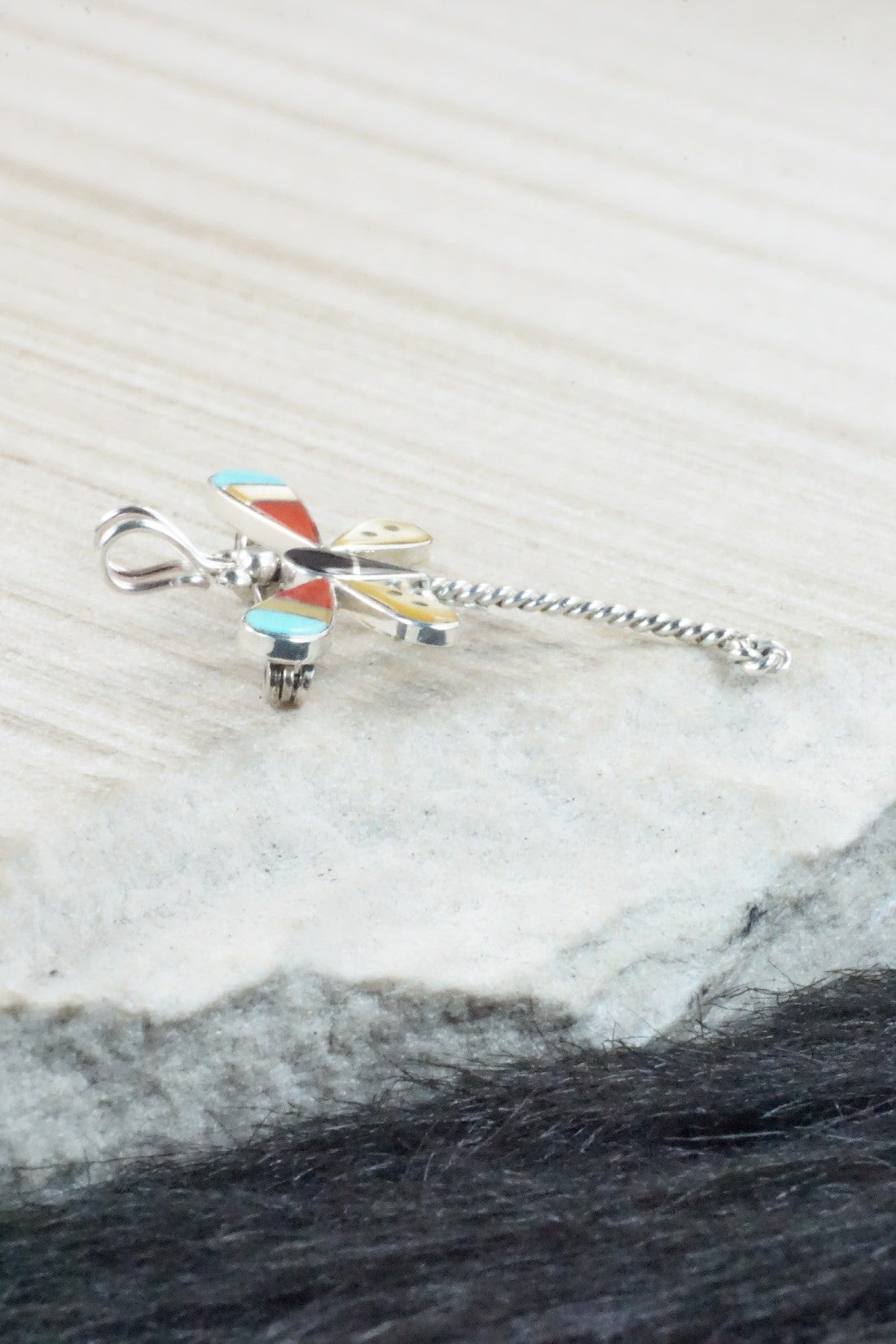 Multi Stone and Sterling Silver Pendant & Pin - Lyndon Ahiyite
