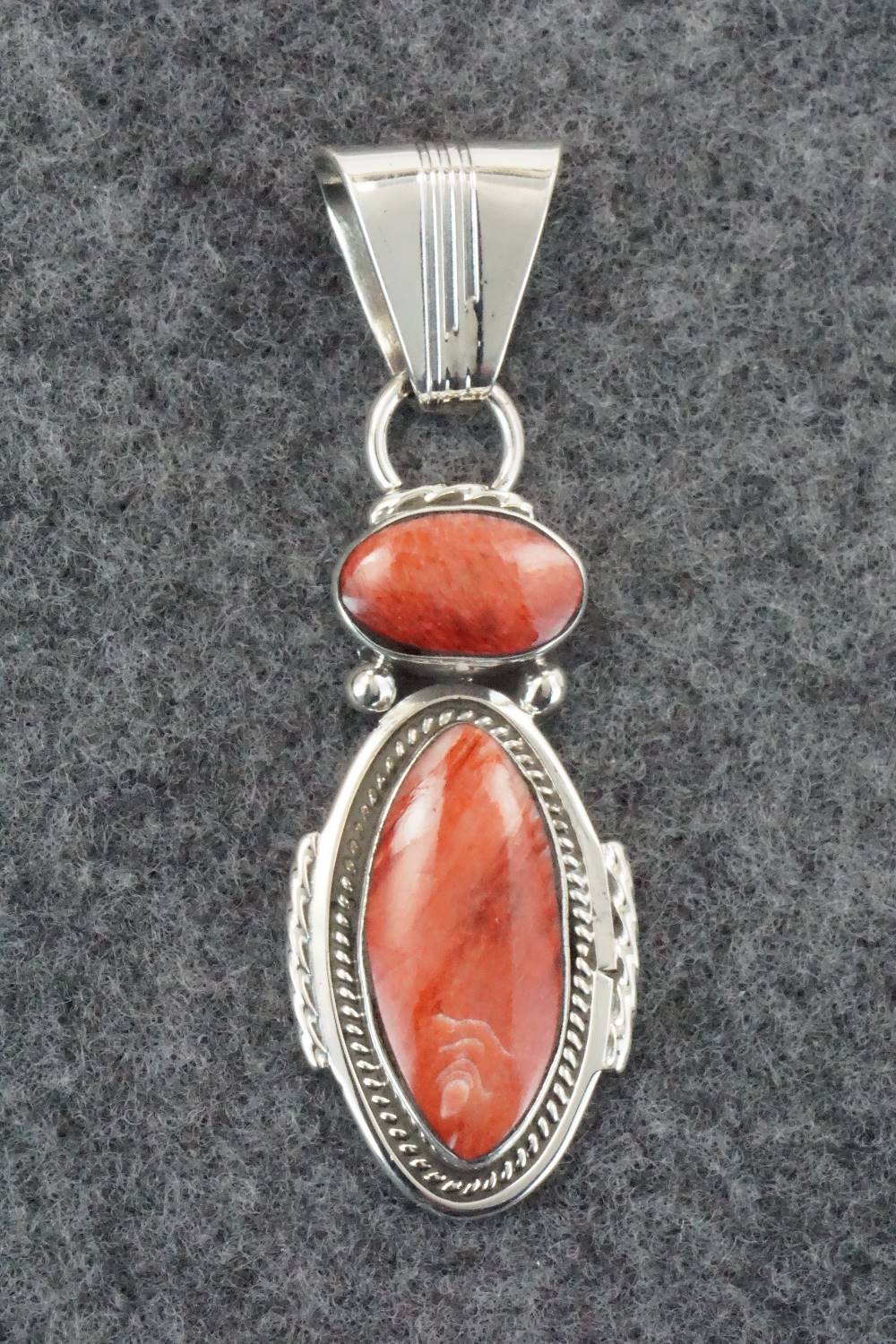 Spiny Oyster & Sterling Silver Pendant - Sadie Jim