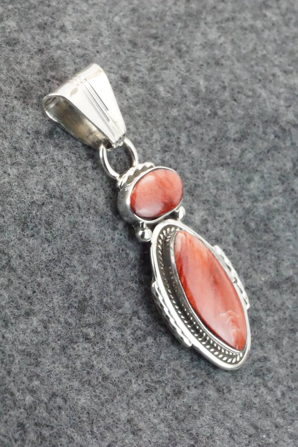 Spiny Oyster & Sterling Silver Pendant - Sadie Jim