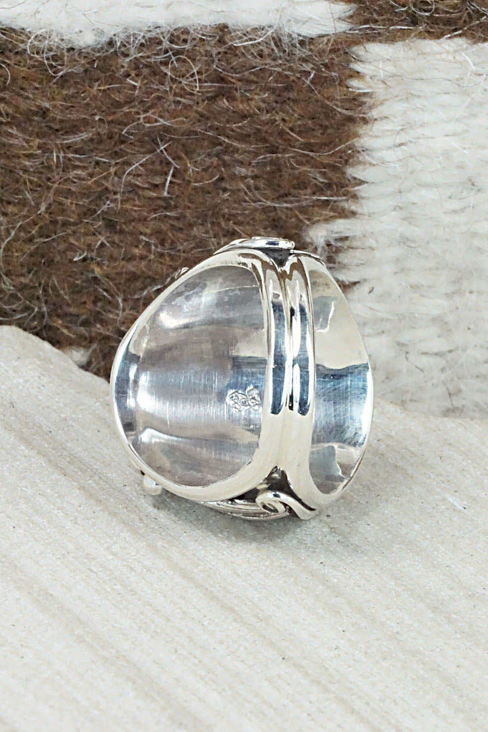 Turquoise & Sterling Silver Ring - Jeannette Saunders - Size 11.5