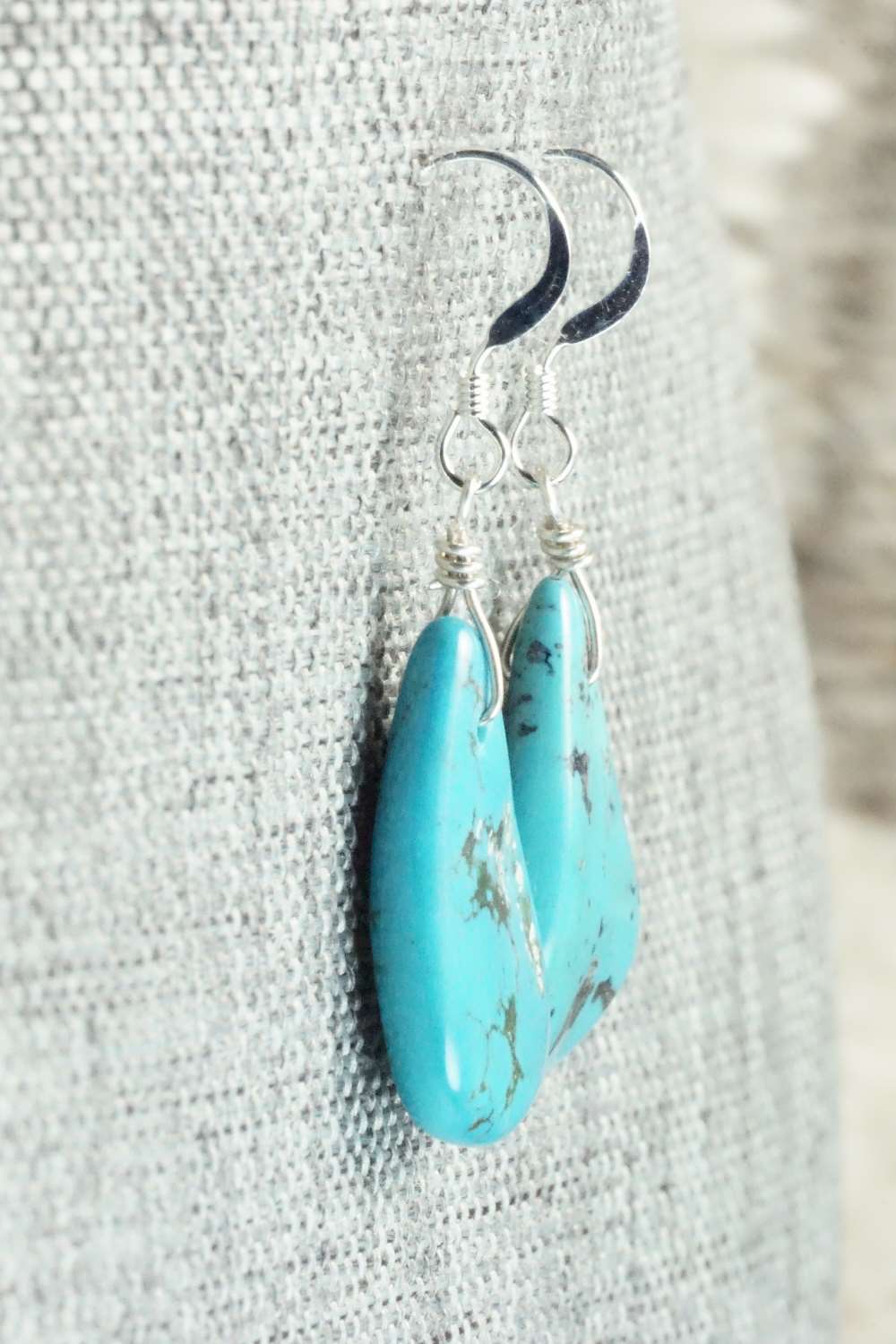 Turquoise & Sterling Silver Earrings - Navajo