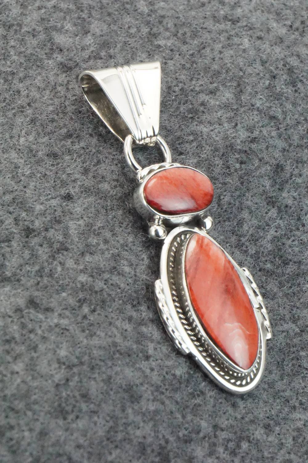 Spiny Oyster & Sterling Silver Pendant - Sadie Jim