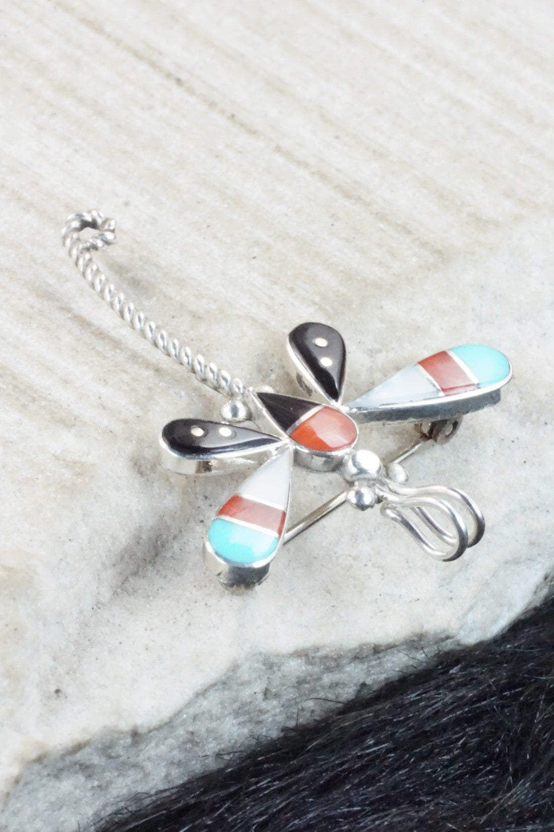 Multi Stone and Sterling Silver Pendant & Pin - Lyndon Ahiyite