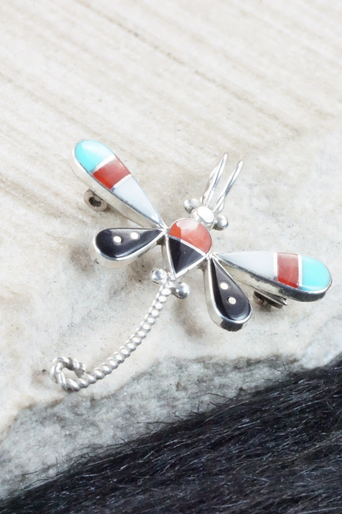 Multi Stone and Sterling Silver Pendant & Pin - Lyndon Ahiyite
