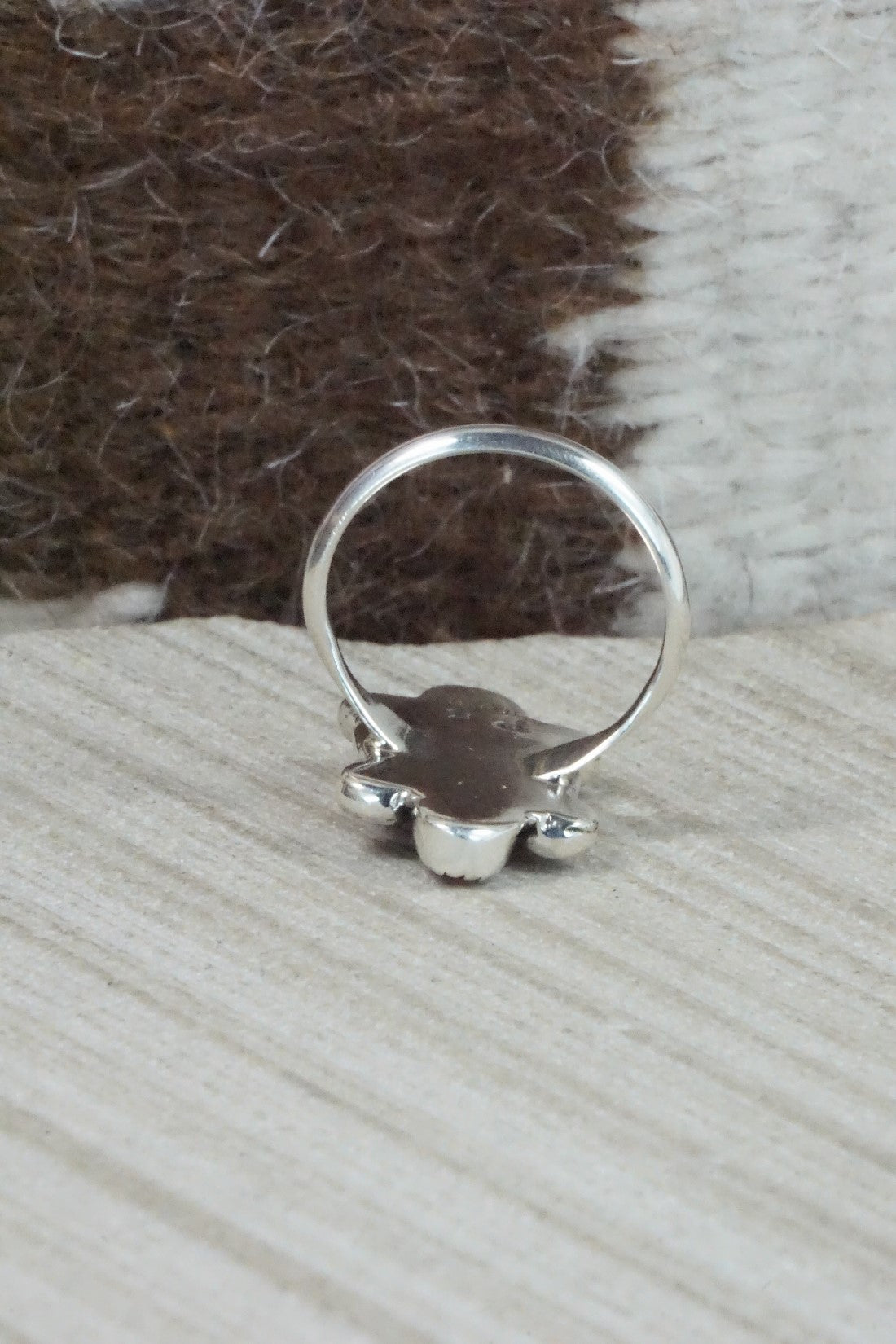 Coral & Sterling Silver Ring - Priscilla Reeder - Size 6.75