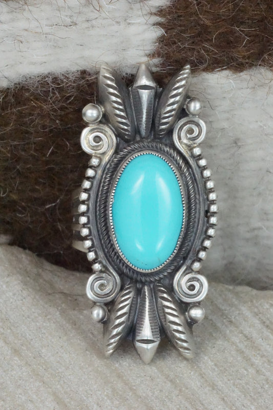 Turquoise & Sterling Silver Ring - Calvin Martinez - Size 8