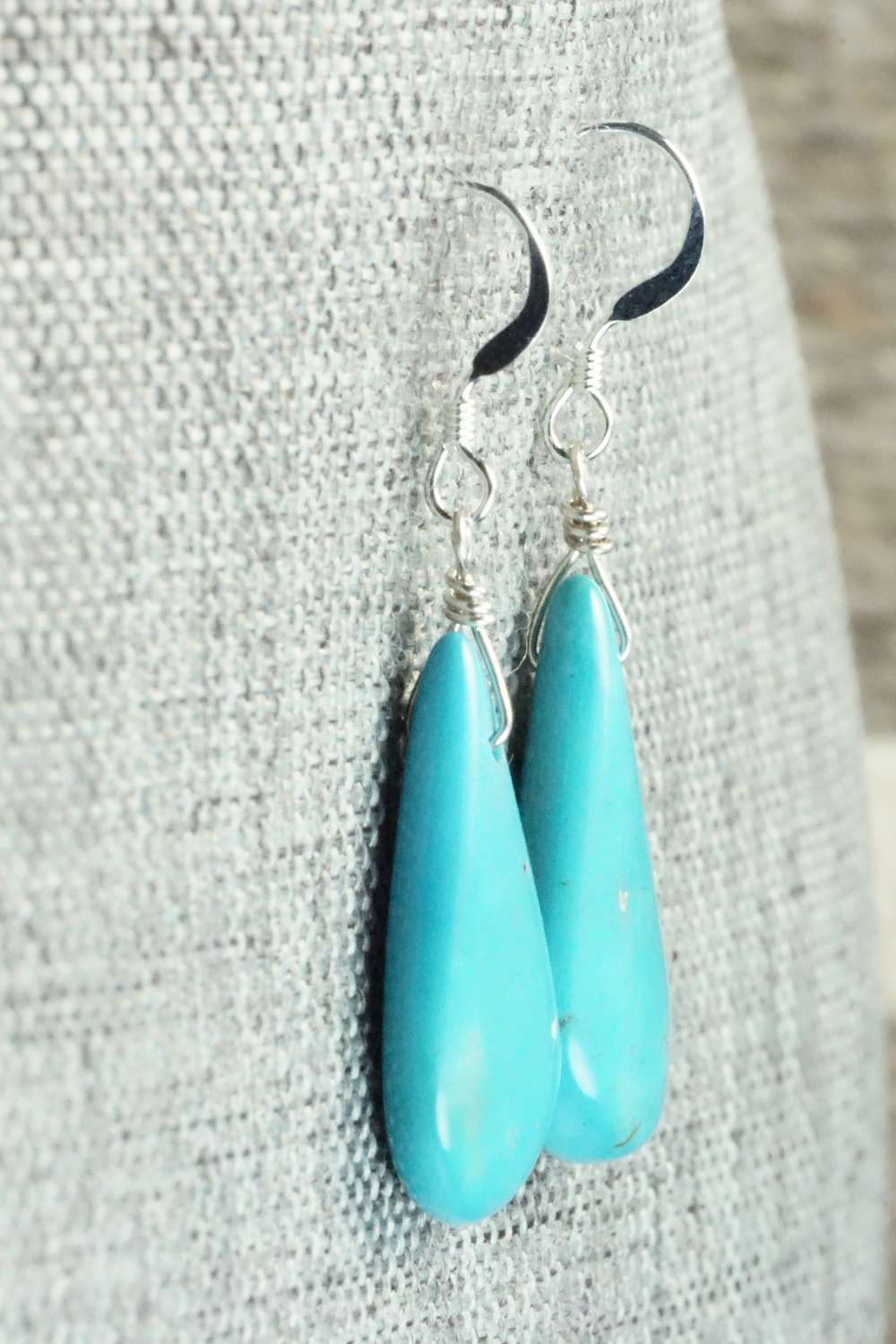 Turquoise & Sterling Silver Earrings - Navajo